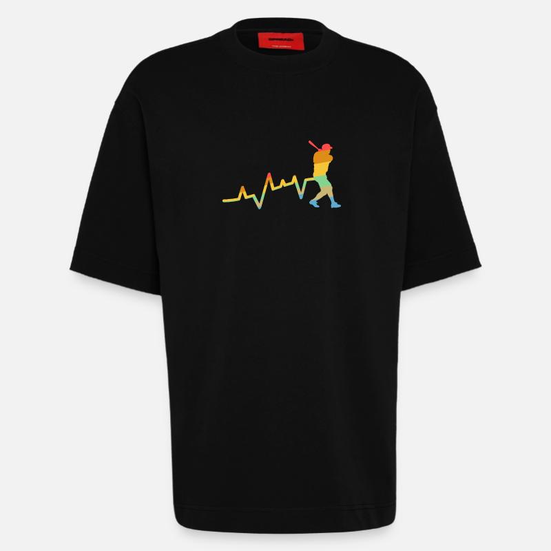 Baseballspieler Evolution Baseball - Heavyweight T-Shirt - made by SPREAD  - SOLID BLACK
