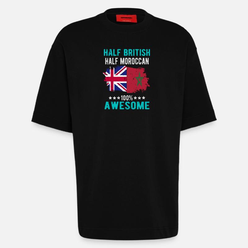 Half British Half Moroccan - Heavyweight T-Shirt - made by SPREAD  - SOLID BLACK