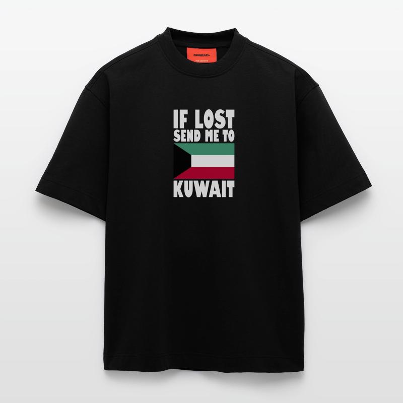 Drapeau du Koweït T-shirt bio épais oversize fabriqué en UE