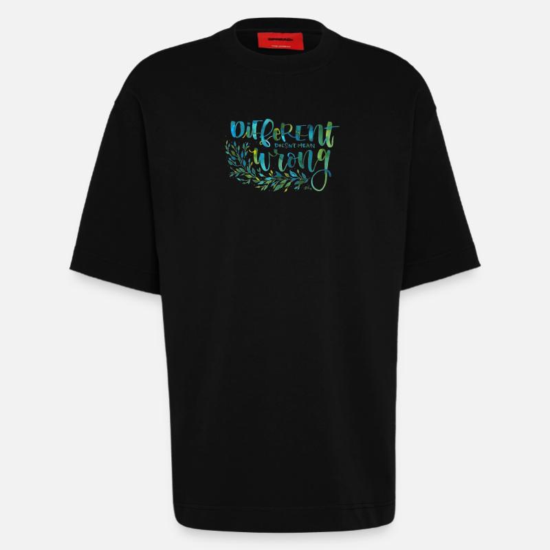 Différent, pas mal - T-shirt bio épais oversize fabriqué en UE - SOLID BLACK