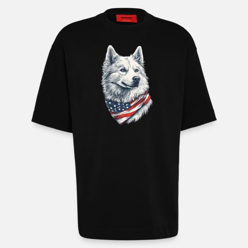 Samojede - Heavyweight T-Shirt - made by SPREAD  - SOLID BLACK