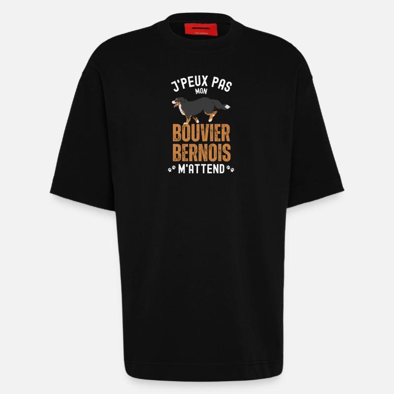 Bouvier bernois 5 - T-shirt bio épais oversize fabriqué en UE - SOLID BLACK