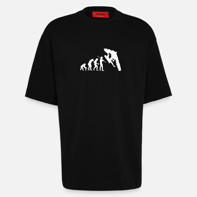 Evolution Bouldering Escalade T-shirt - T-shirt bio épais oversize fabriqué en UE - SOLID BLACK