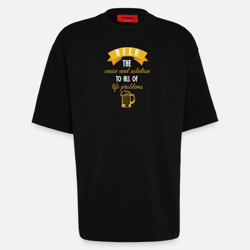 Bier - Biere - Biertrinker - Bierglas - Problem - Heavyweight T-Shirt - made by SPREAD  - SOLID BLACK