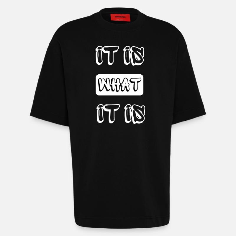c’est ce que c’est - T-shirt bio épais oversize fabriqué en UE - SOLID BLACK
