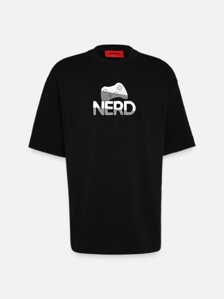 NERD + Controller - Gaming - Heavyweight T-Shirt - made by SPREAD - SOLID BLACK