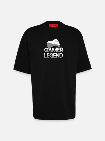 GAMER LEGEND + Controller - Gaming - Heavyweight T-Shirt - made by SPREAD - SOLID BLACK