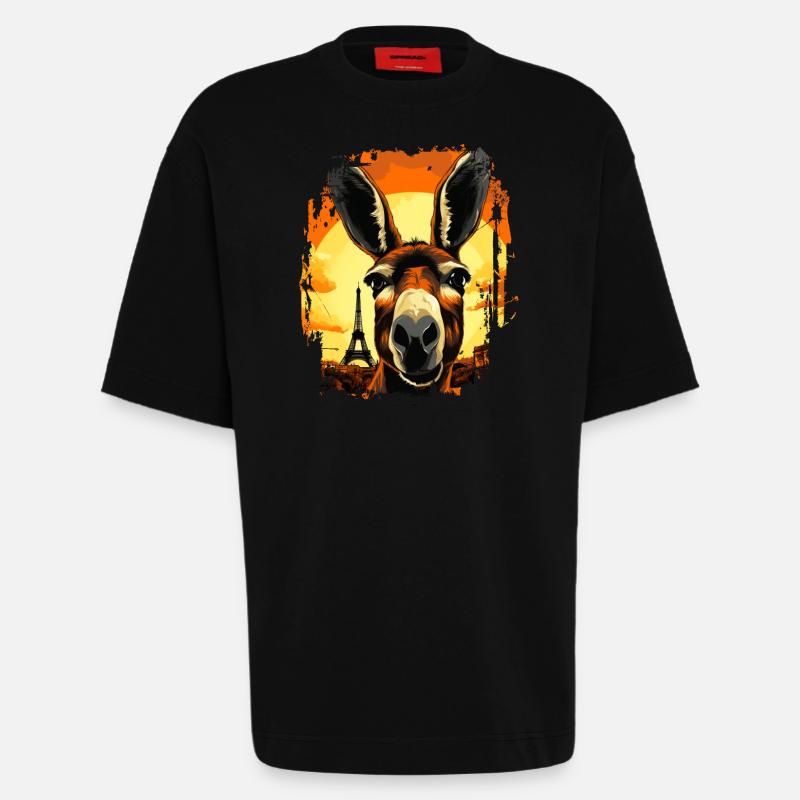 Ein Esel in Paris - Heavyweight T-Shirt - made by SPREAD  - SOLID BLACK