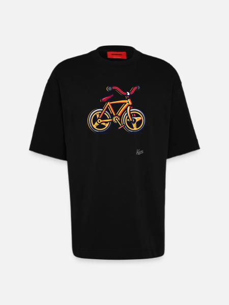 Mon premier vélo - T-shirt bio épais oversize fabriqué en UE - SOLID BLACK