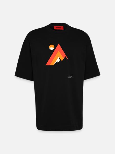 Mountain and nature - Heavyweight T-Shirt - made by SPREAD - SOLID BLACK