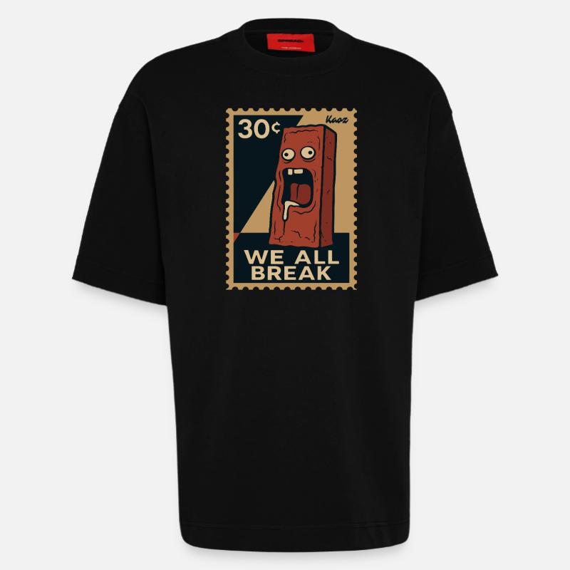 Emo Brick – Cachet d’accablement - T-shirt bio épais oversize fabriqué en UE - SOLID BLACK