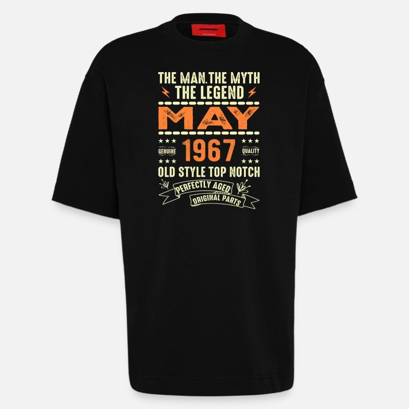 Birthday May 1967 - May 1967 - Heavyweight T-Shirt - made by SPREAD - SOLID BLACK