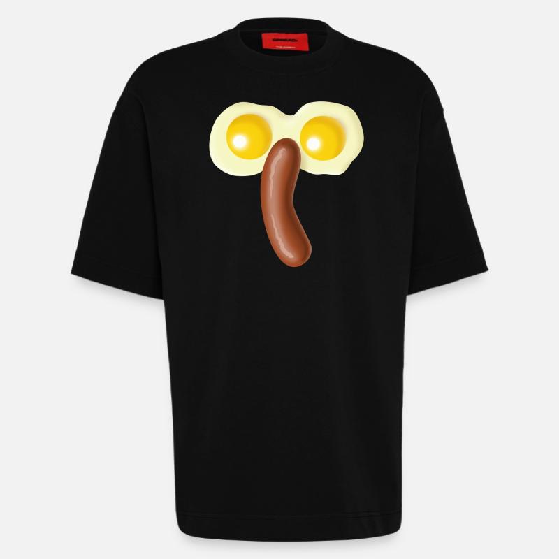 Spiegeleier und Würstchen - Heavyweight T-Shirt - made by SPREAD - SOLID BLACK