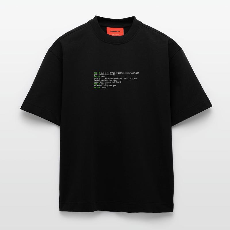 linux shell git clone T-shirt bio épais oversize fabriqué en UE