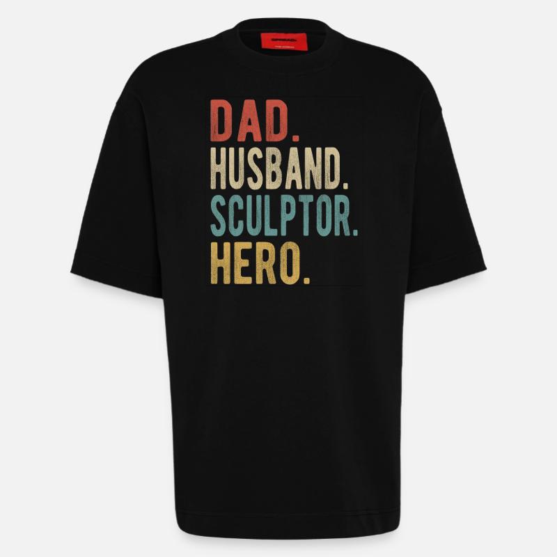 Bildhauer Papa Ehemann Held - Heavyweight T-Shirt - made by SPREAD  - SOLID BLACK