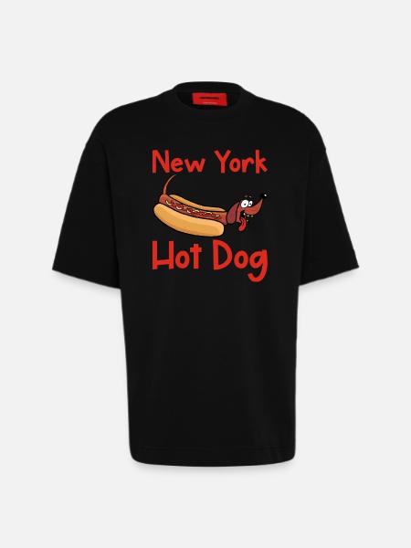 new york hot dog - Heavyweight T-Shirt - made by SPREAD  - SOLID BLACK