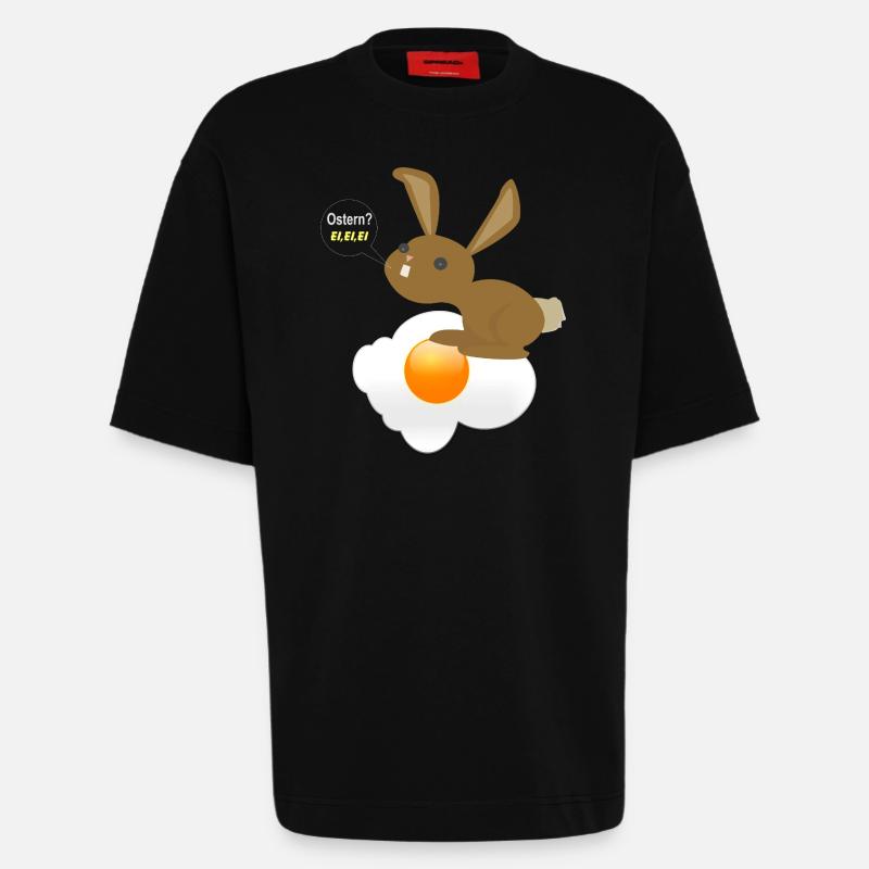 Bunny Easter Egg Egg Egg - Heavyweight T-Shirt - made by SPREAD  - SOLID BLACK