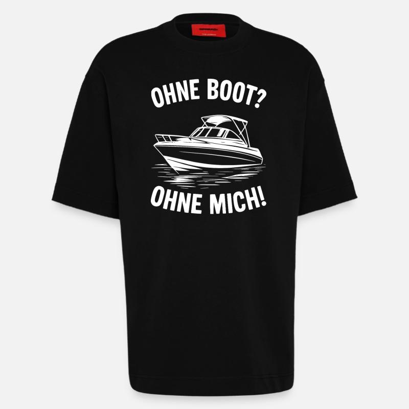 Ohne Boot? Ohne Mich! - Heavyweight T-Shirt - made by SPREAD - SOLID BLACK