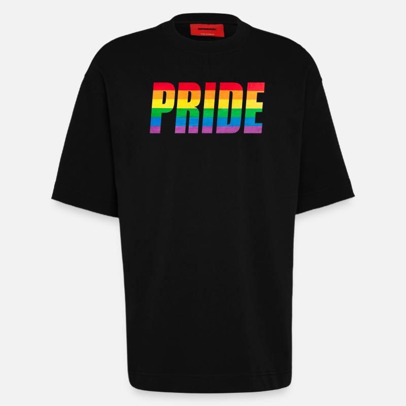 Rainbow Pride Grafik - Heavyweight T-Shirt - made by SPREAD  - SOLID BLACK