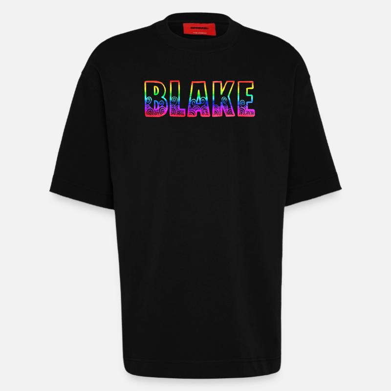 blake rs regenbogen - Heavyweight T-Shirt - made by SPREAD  - SOLID BLACK