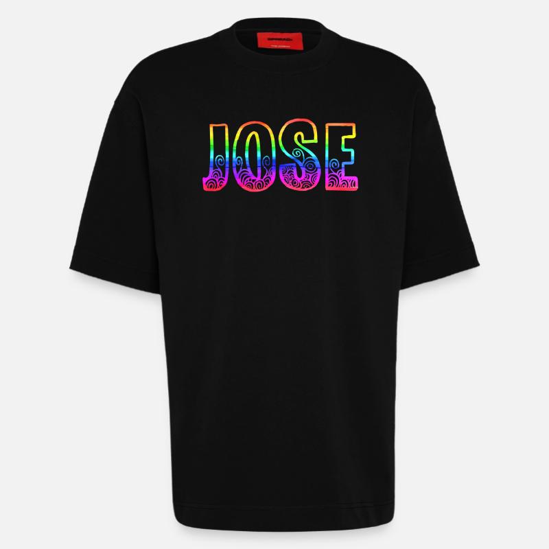 jose rs regenbogen - Heavyweight T-Shirt - made by SPREAD  - SOLID BLACK