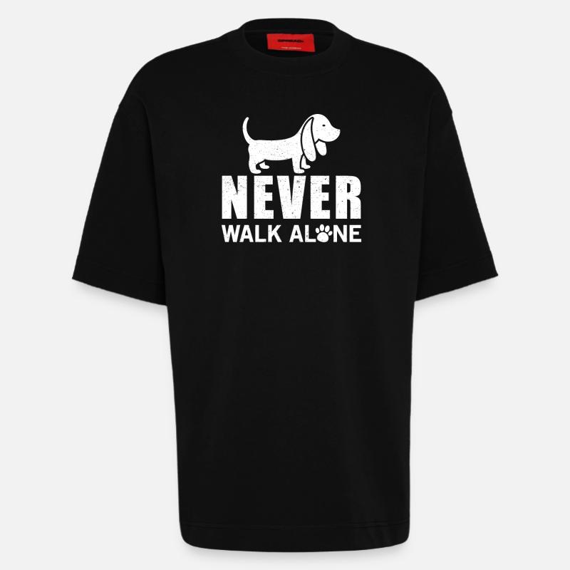 Never walk alone - Heavyweight T-Shirt - made by SPREAD  - SOLID BLACK