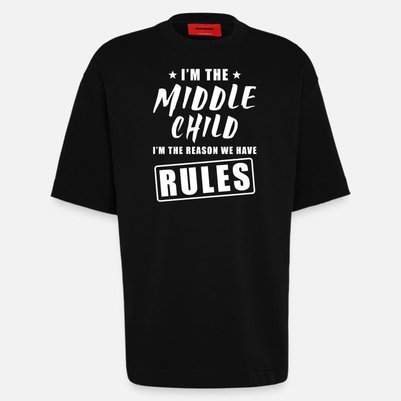 Mittleres Kind - Heavyweight T-Shirt - made by SPREAD  - SOLID BLACK