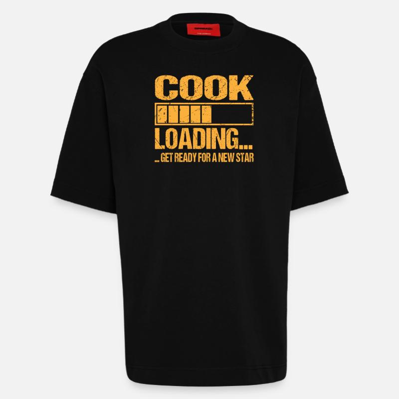 Chef loading Cook Training - Heavyweight T-Shirt - made by SPREAD  - SOLID BLACK