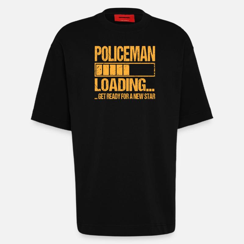 Policeman loading Policeman Training - Heavyweight T-Shirt - made by SPREAD - SOLID BLACK