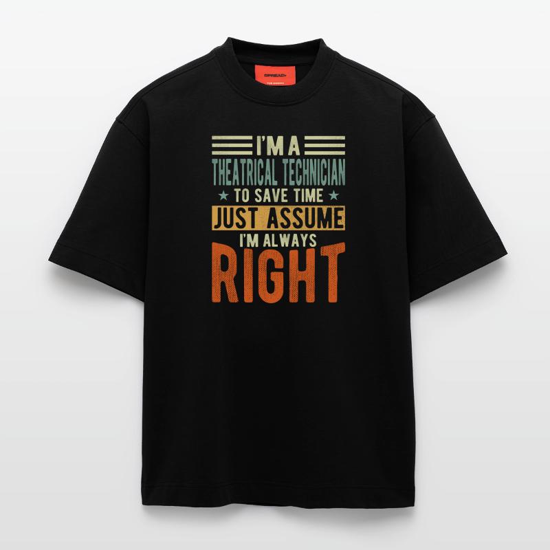 Technicien de théâtre T-shirt bio épais oversize fabriqué en UE
