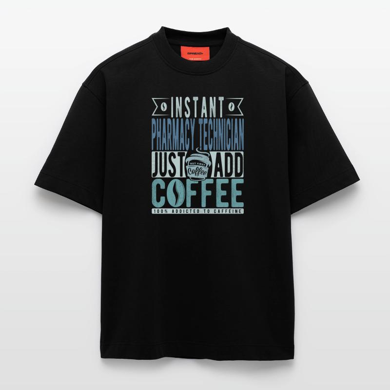Café de technicien en pharmacie T-shirt bio épais oversize fabriqué en UE