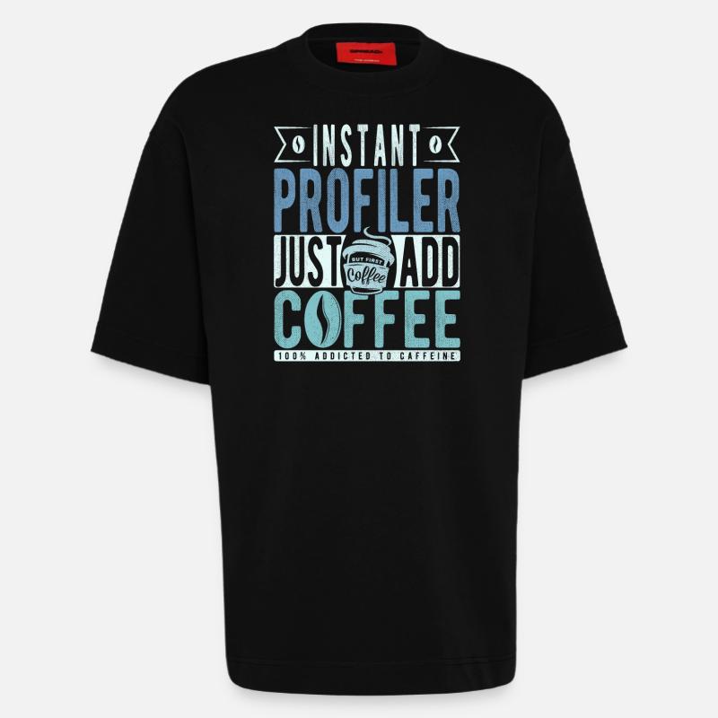 Profiler Kaffee Spruch - Heavyweight T-Shirt - made by SPREAD  - SOLID BLACK