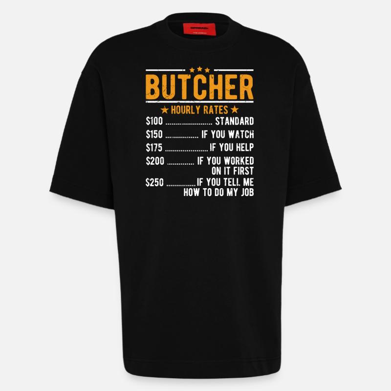 Metzger Stundenlohn - Heavyweight T-Shirt - made by SPREAD  - SOLID BLACK