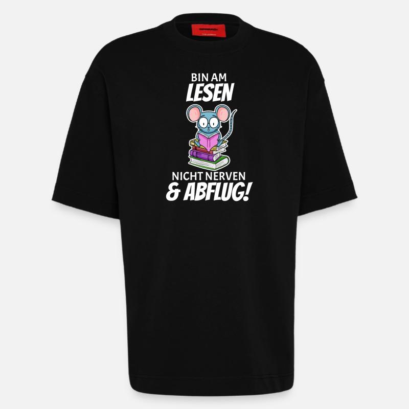 Lesen Buch Bücher Leser Geschenk - Heavyweight T-Shirt - made by SPREAD  - SOLID BLACK