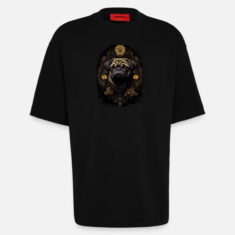 Niedlicher Mops - Heavyweight T-Shirt - made by SPREAD  - SOLID BLACK