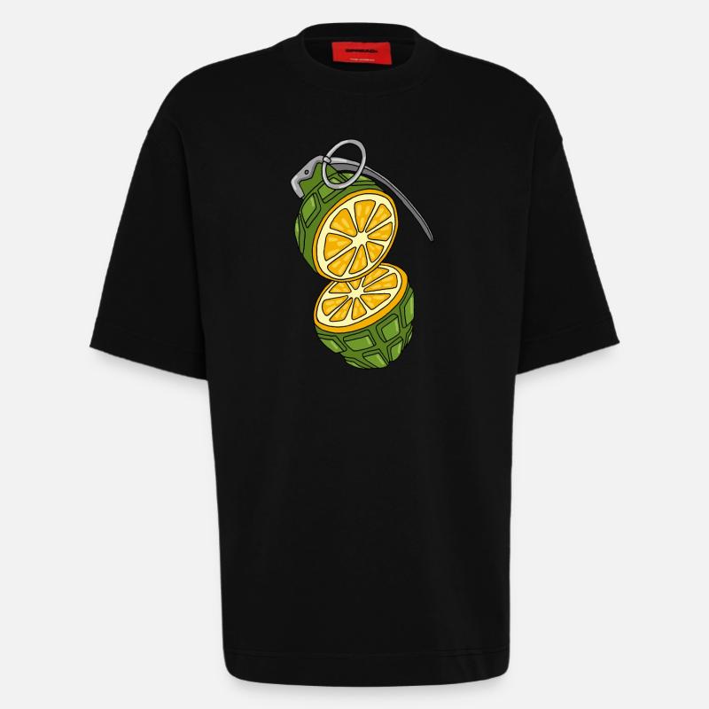 Die Granate ist eine Orange. - Heavyweight T-Shirt - made by SPREAD  - SOLID BLACK