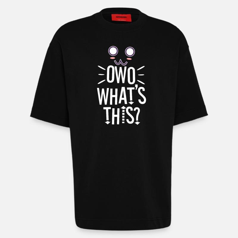 OwO Qu’est-ce que c’est ? - T-shirt bio épais oversize fabriqué en UE - SOLID BLACK