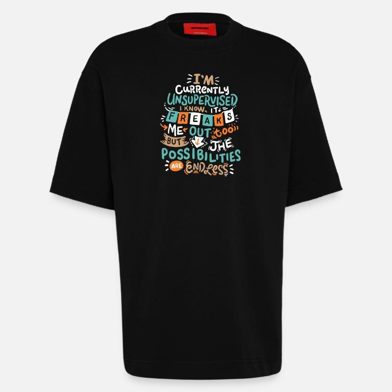Currently unsupervised possibilities are endless - Heavyweight T-Shirt - made by SPREAD  - SOLID BLACK