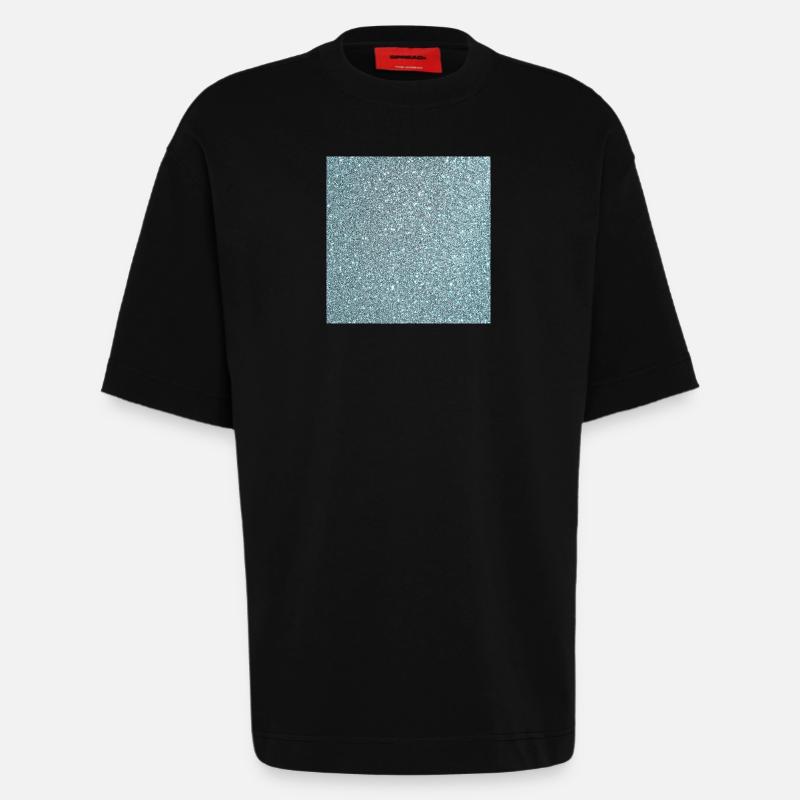 Wrong glitter print background blue silver - Heavyweight T-Shirt - made by SPREAD - SOLID BLACK