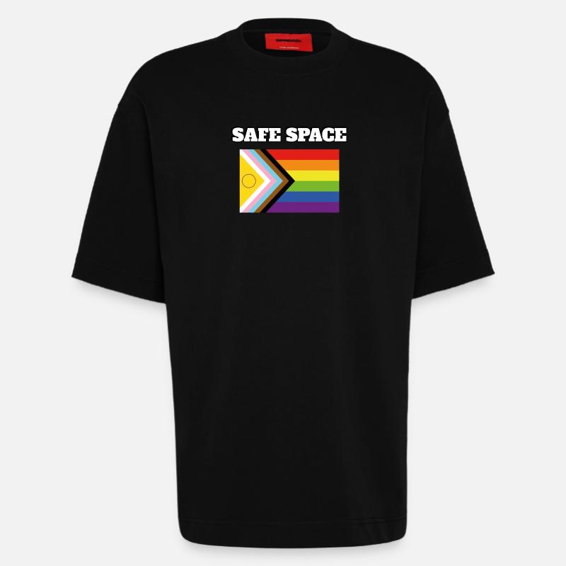Inclusive Pride Pride SAFE SPACE - Heavyweight T-Shirt - made by SPREAD - SOLID BLACK