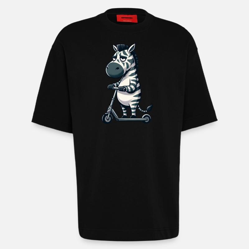 Mürrisches Zebra Roller Comic Rollerspaß - T-shirt bio épais oversize fabriqué en UE - SOLID BLACK