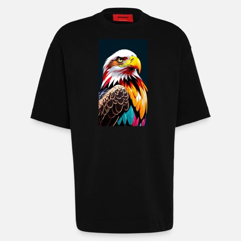Eagle Side - Heavyweight T-Shirt - made by SPREAD  - SOLID BLACK