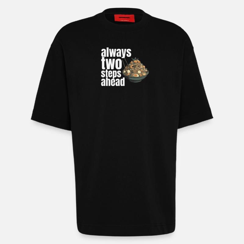 always two steps ahead - Heavyweight T-Shirt - made by SPREAD  - SOLID BLACK