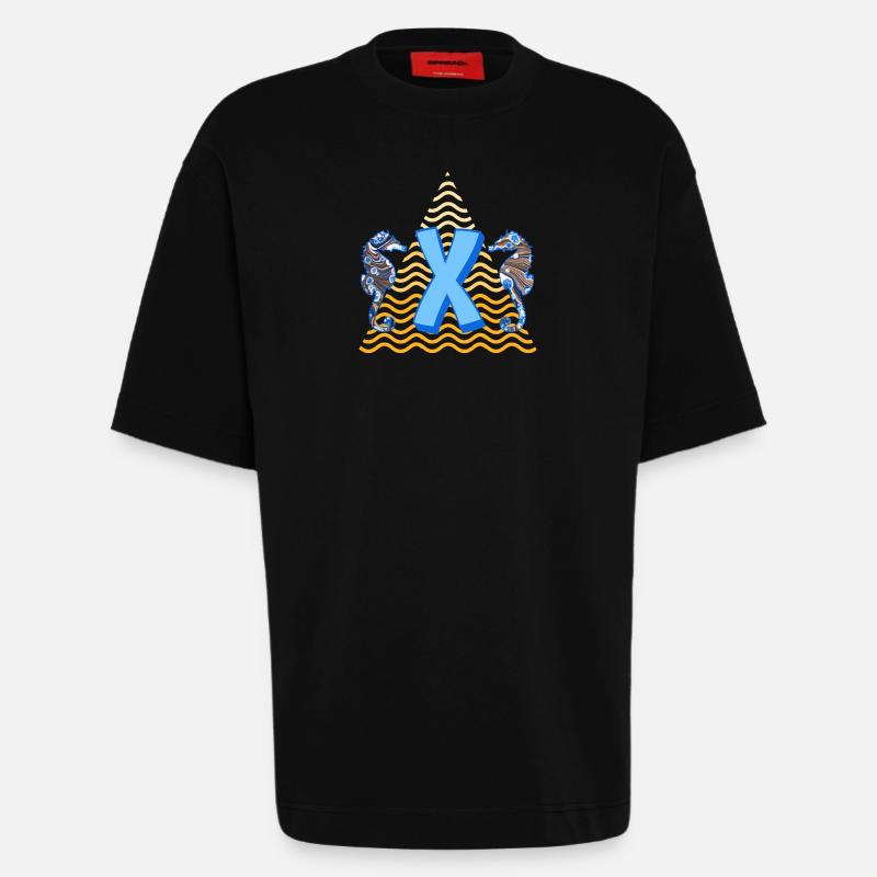 seepferdchen e 262 x - Heavyweight T-Shirt - made by SPREAD - SOLID BLACK