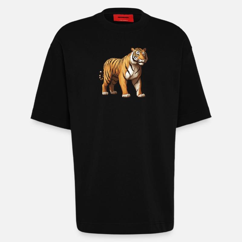 Tiger Tier - Heavyweight T-Shirt - made by SPREAD  - SOLID BLACK