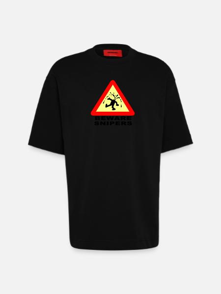 Beware Snipers - Heavyweight T-Shirt - made by SPREAD - SOLID BLACK
