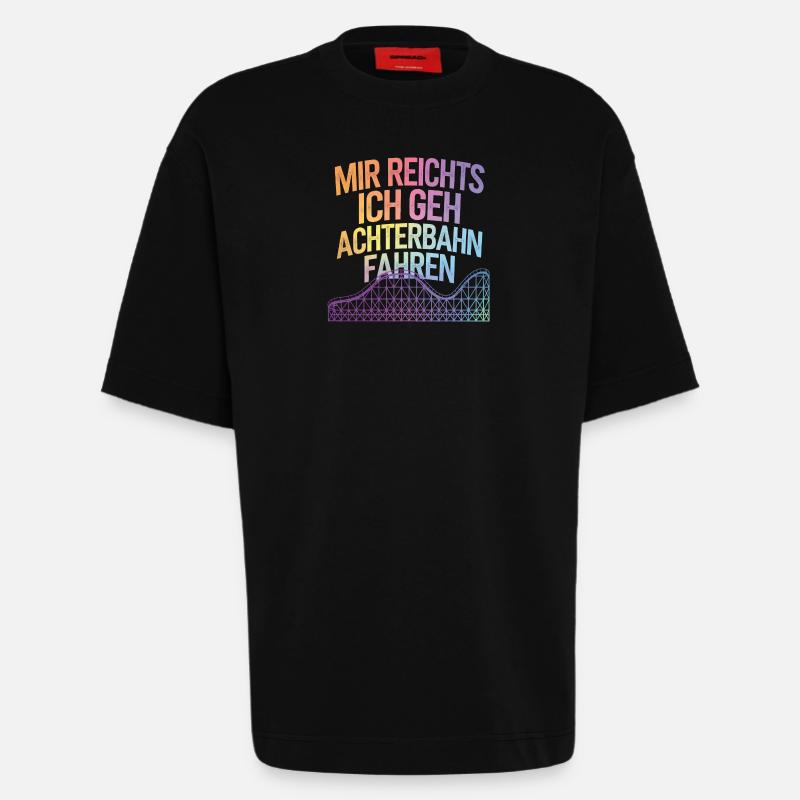 Achterbahn Freizeitpark Roller Coaster - Heavyweight T-Shirt - made by SPREAD  - SOLID BLACK