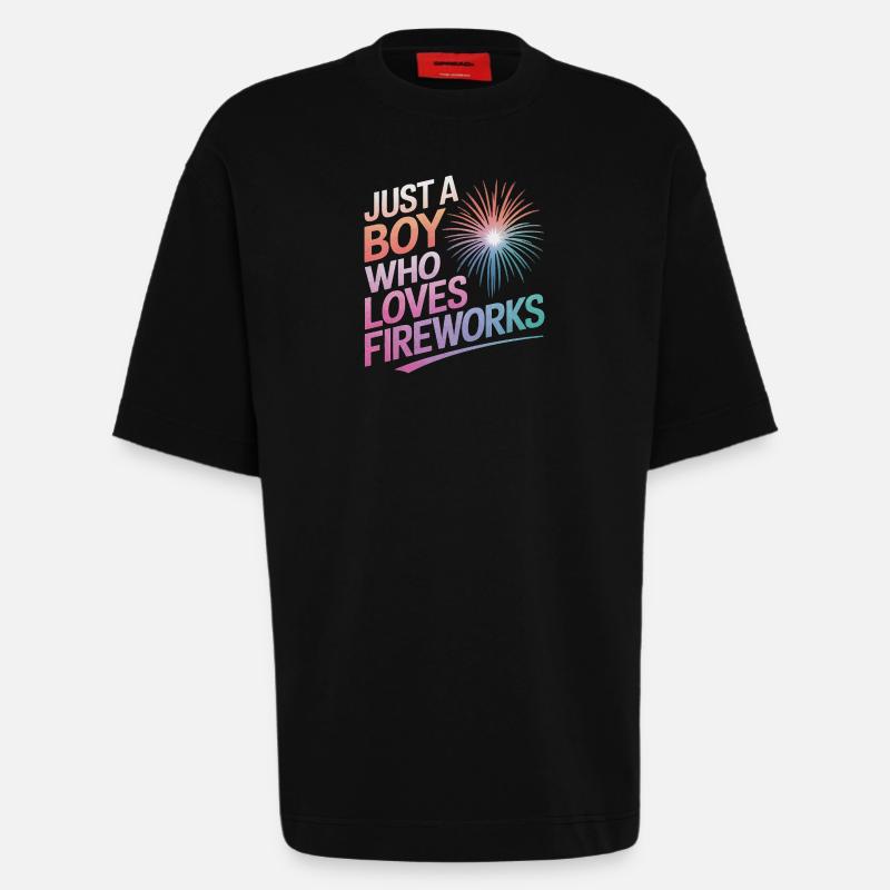 Pyrotechnie Feux d’artifice Pyrotechnie - T-shirt bio épais oversize fabriqué en UE - SOLID BLACK