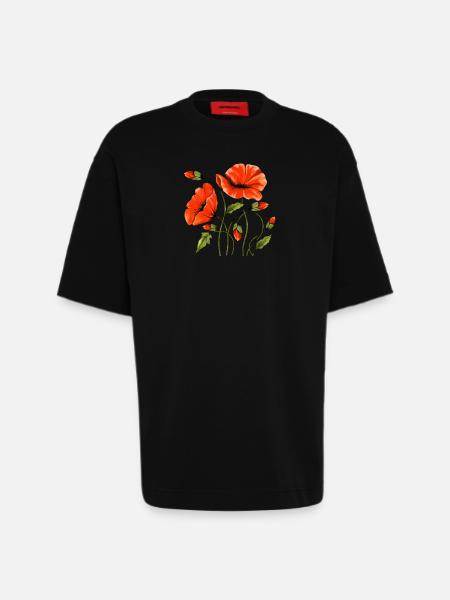 Blumen - Heavyweight T-Shirt - made by SPREAD  - SOLID BLACK
