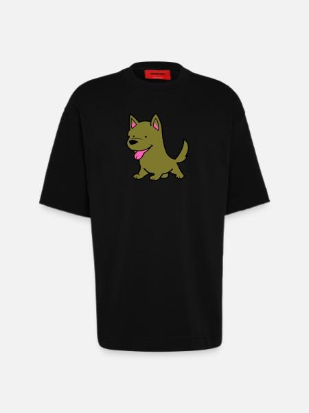 Dog Comic - Heavyweight T-Shirt - made by SPREAD  - SOLID BLACK